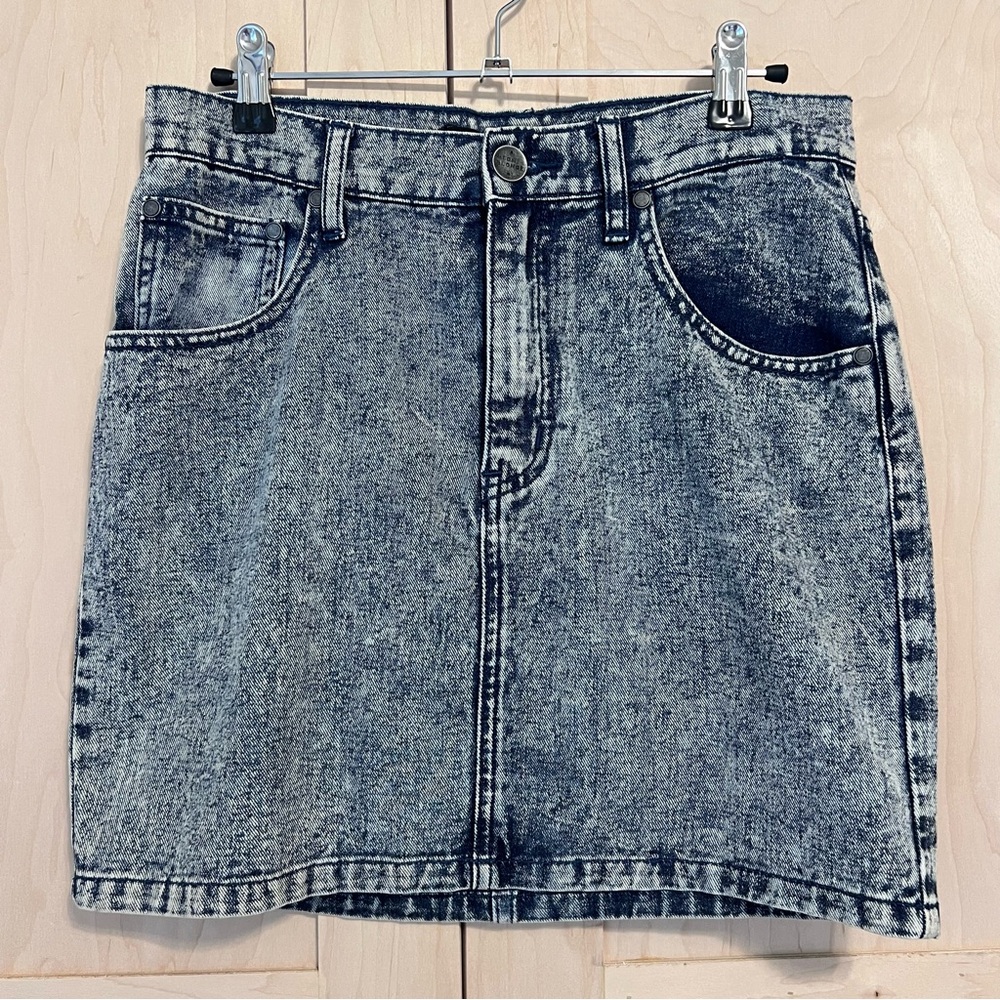 Neon Blonde Acid wash denim jean min skirt size 27